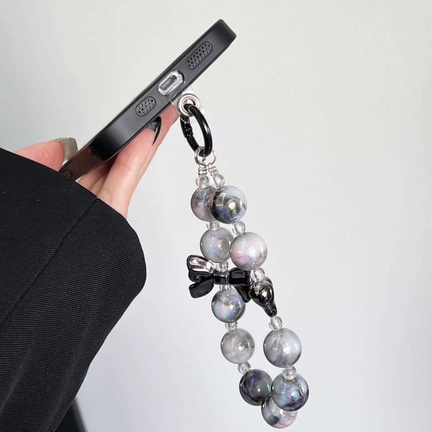 Pearl Faux Phone Chain Bow Case