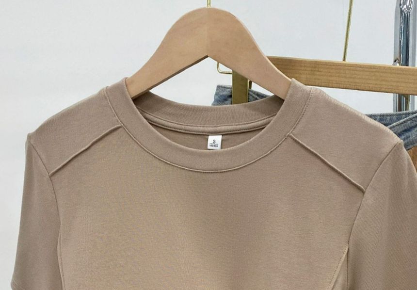 T-Shirt Round Neck Plain Short-Sleeve