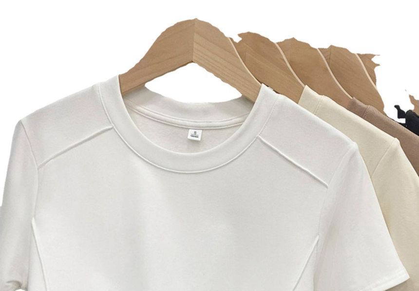 T-Shirt Round Neck Plain Short-Sleeve