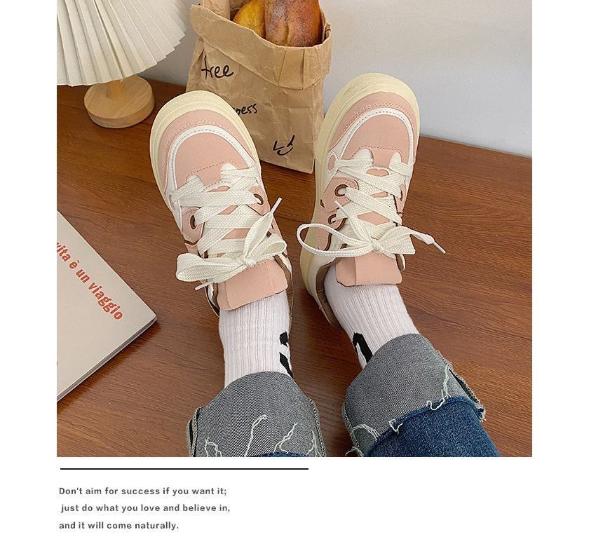 Paneled Platform Sneakers