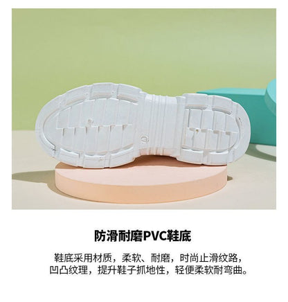 Letter Embroidered Mesh Panel Platform Sneakers