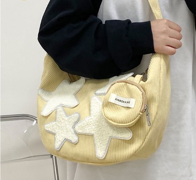 Corduroy Designs) Purse Zipper Coin With Crossbody Pouch Applique (Various Star