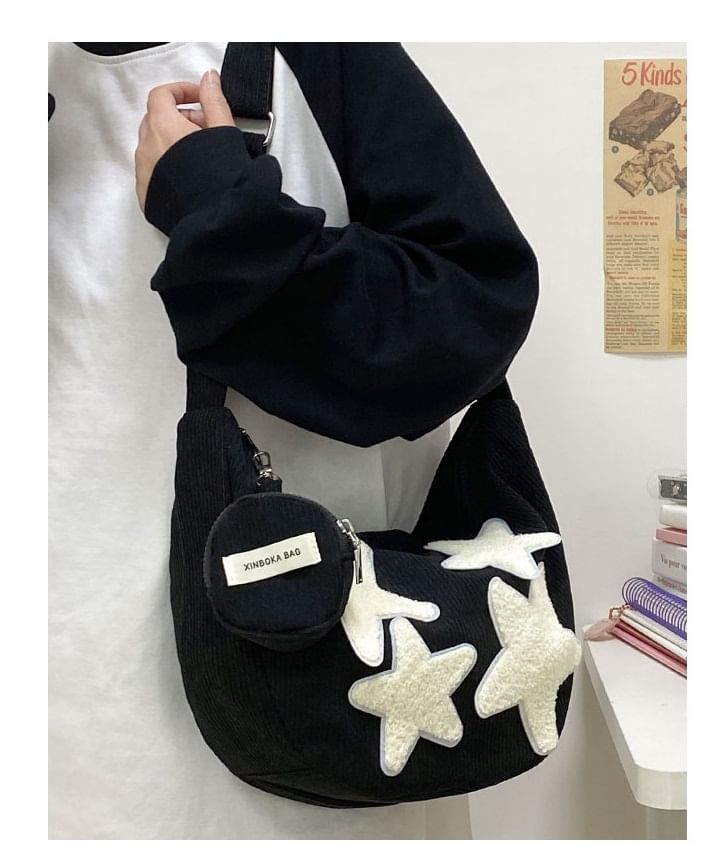 Corduroy Designs) Purse Zipper Coin With Crossbody Pouch Applique (Various Star