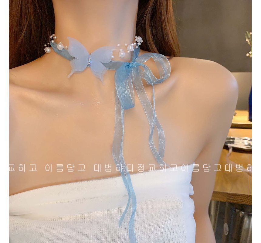 Butterfly Ribbon Choker