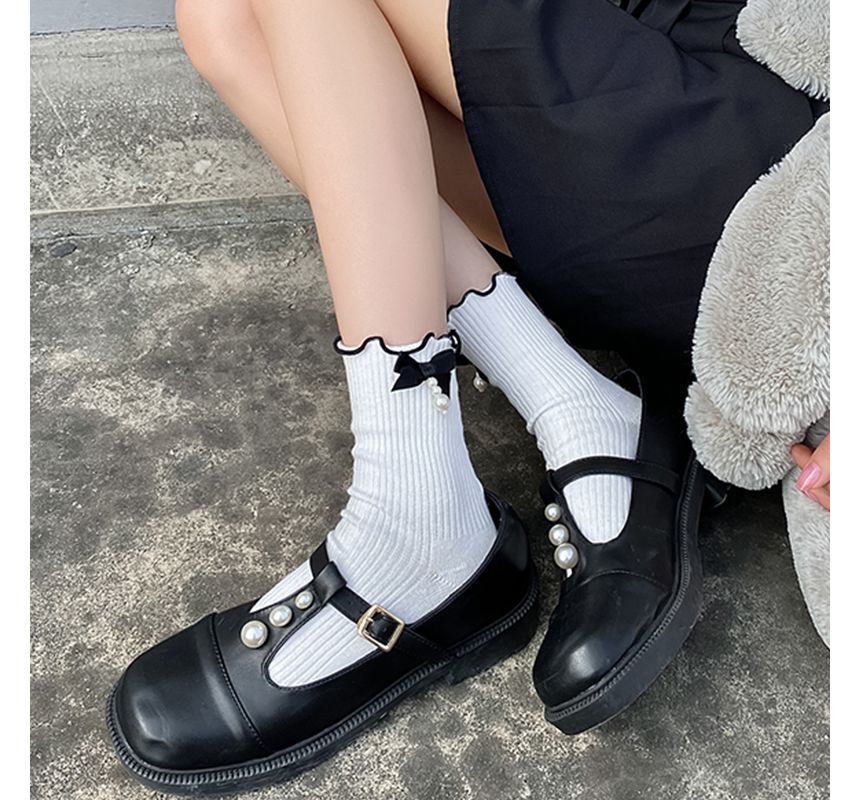 Bow Frill Short Socks