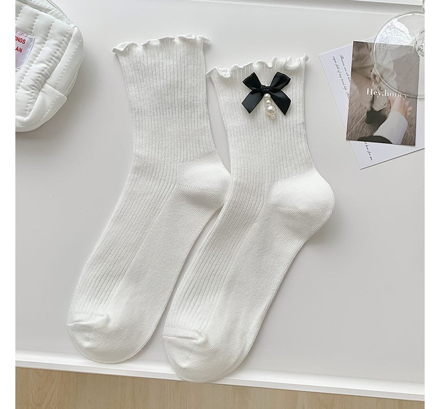 Bow Frill Short Socks