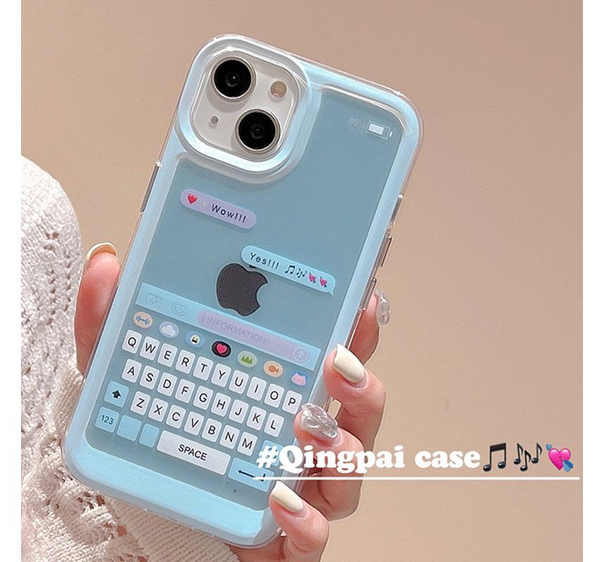 Keyboard Print Phone Case - iPhone 14 Pro Max / 14 Pro / 14 Max / 14 / 13 Pro Max / 13 Pro / 13 / 13 mini / 12 Pro Max / 12 Pro / 12 / 12 mini / 11 Pro Max / 11 Pro / 11 / SE / XS Max / XS / XR / X / 8 / 8 Plus / 7 / 7 Plus