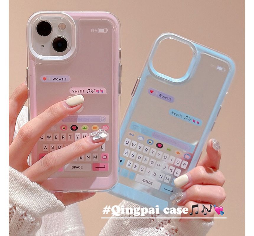 Keyboard Print Phone Case - iPhone 14 Pro Max / 14 Pro / 14 Max / 14 / 13 Pro Max / 13 Pro / 13 / 13 mini / 12 Pro Max / 12 Pro / 12 / 12 mini / 11 Pro Max / 11 Pro / 11 / SE / XS Max / XS / XR / X / 8 / 8 Plus / 7 / 7 Plus