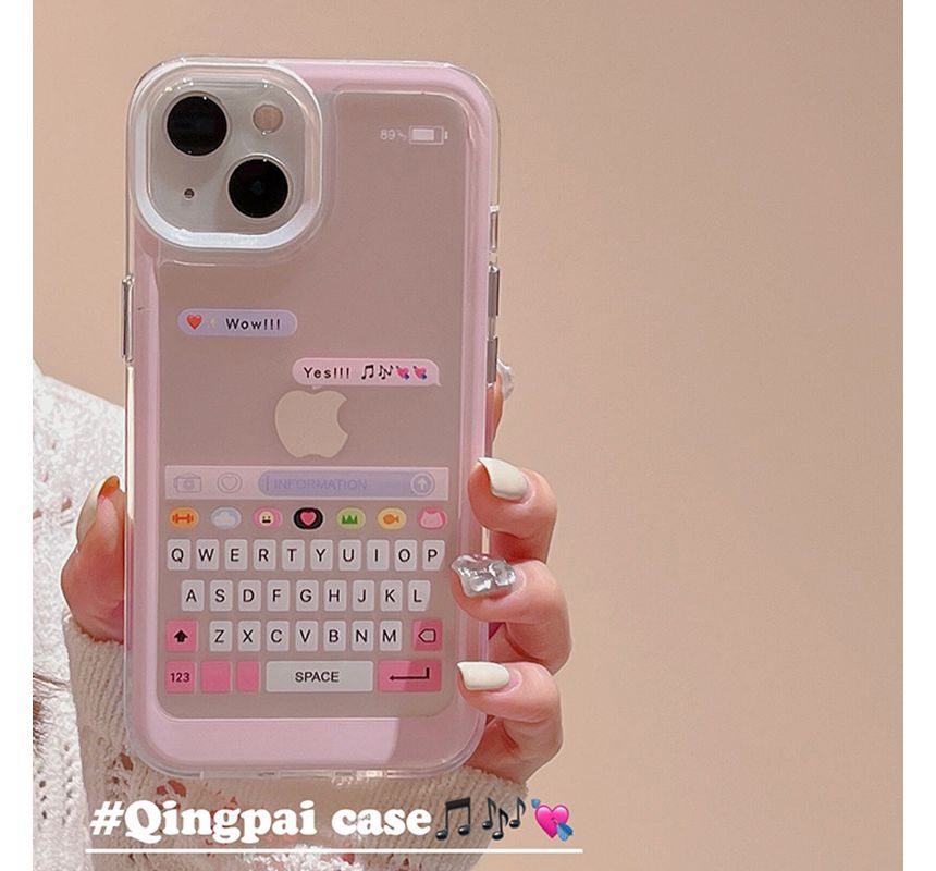 Keyboard Print Phone Case - iPhone 14 Pro Max / 14 Pro / 14 Max / 14 / 13 Pro Max / 13 Pro / 13 / 13 mini / 12 Pro Max / 12 Pro / 12 / 12 mini / 11 Pro Max / 11 Pro / 11 / SE / XS Max / XS / XR / X / 8 / 8 Plus / 7 / 7 Plus