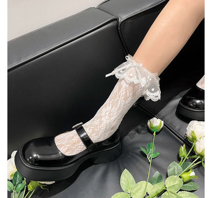 Mesh Trim Lace Socks