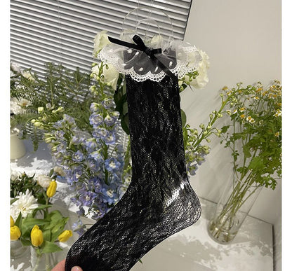 Mesh Trim Lace Socks