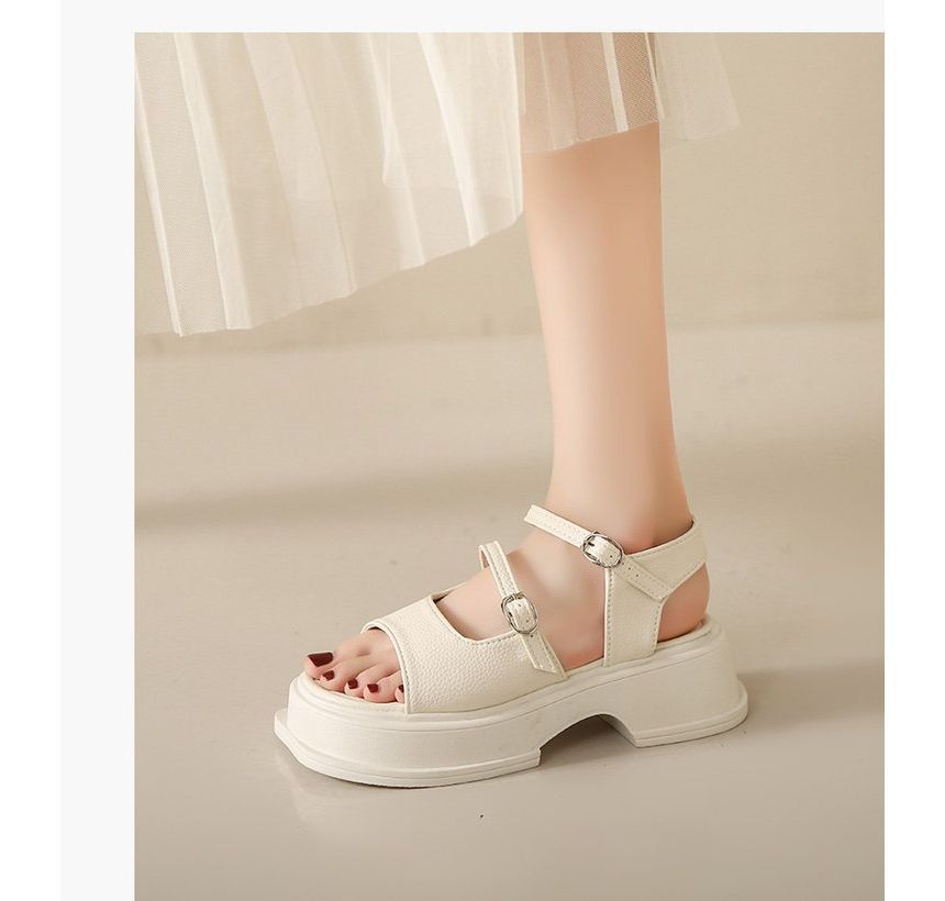 Square Toe Platform Plain Sandals