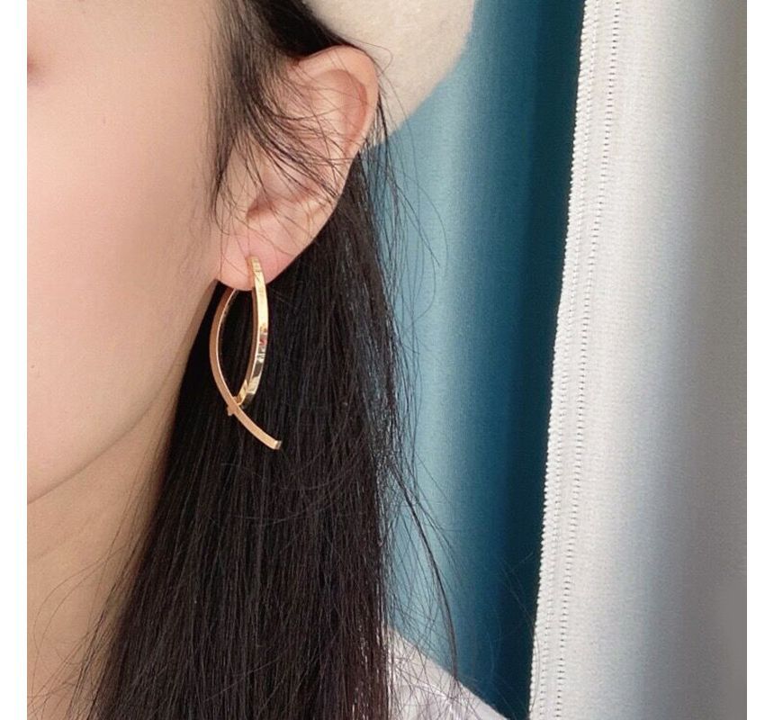 Fringed Alloy Earring Curve