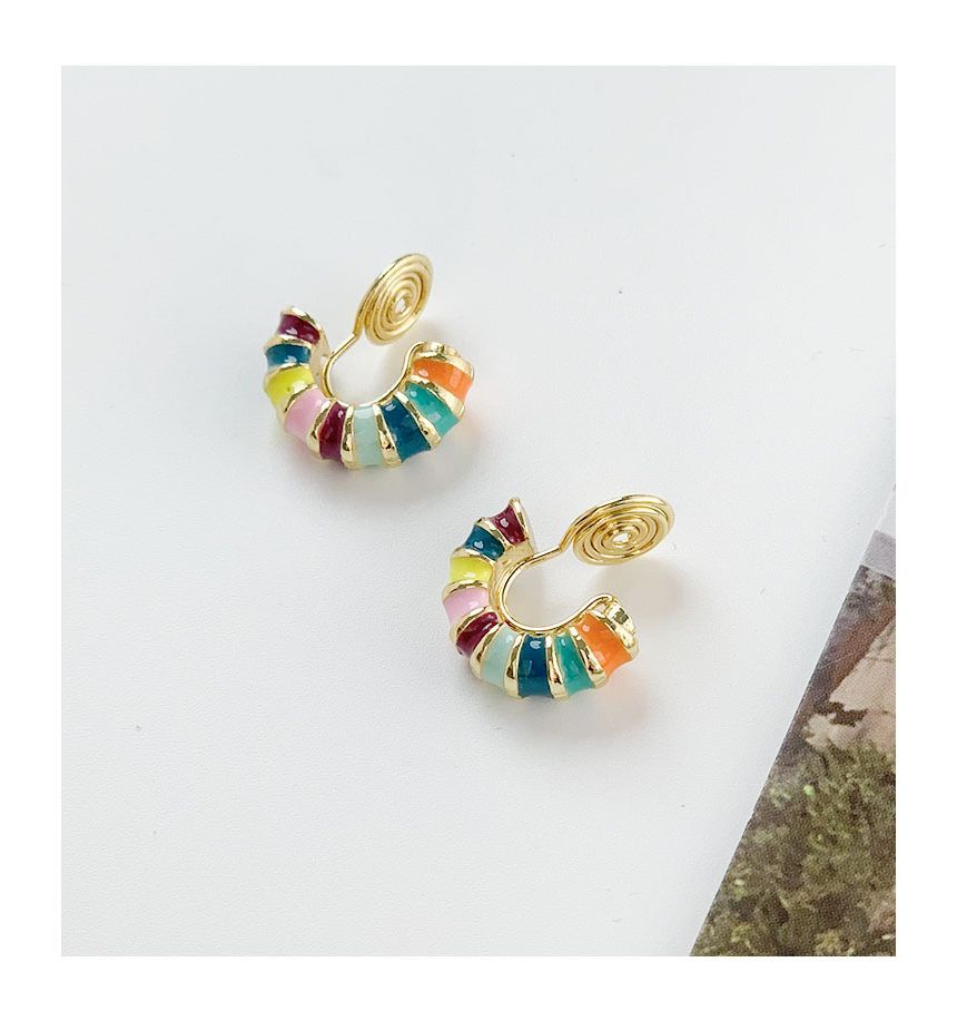 Alloy (various / Open designs) Hoop Glaze Earring