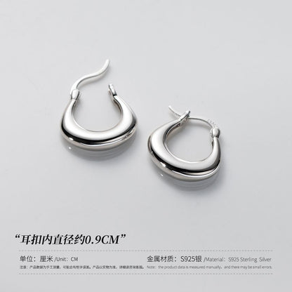 Polished U Shape Sterling Silver Earring