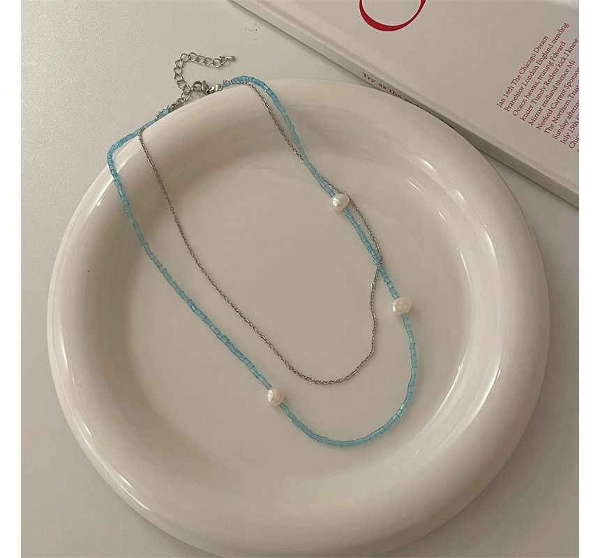 Faux Alloy Choker Pearl Layered