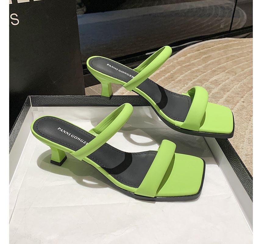 Low Heel Slide Sandals