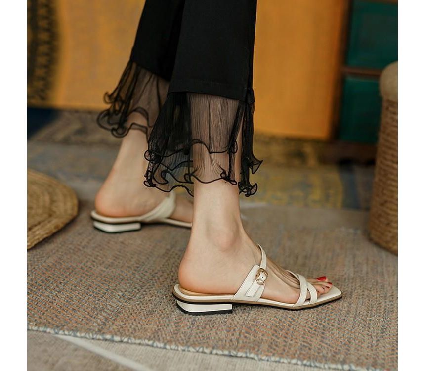 Low-Heel Sandals Toe Square