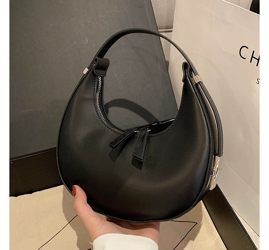 Zip Bag Faux Shoulder Leather