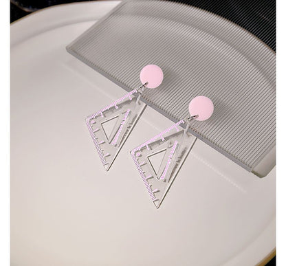 Cutout Triangle Ruler Earring