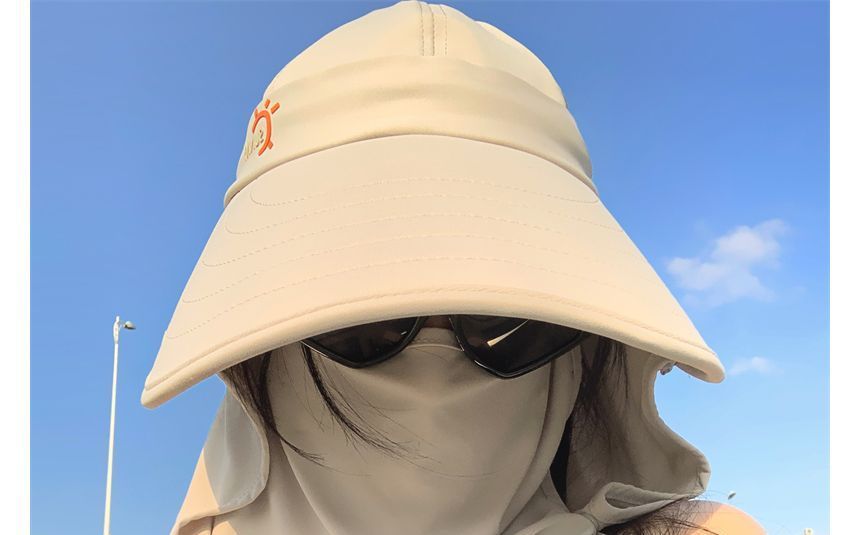 Lettering Sun Cover Face Hat with Protection