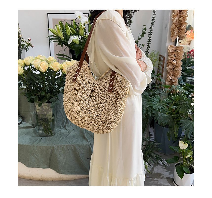 Straw Basket Shoulder Bag