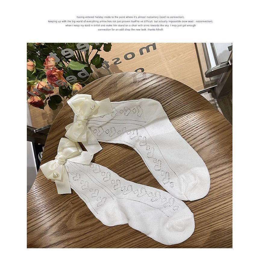 Bow Accent Lace Socks