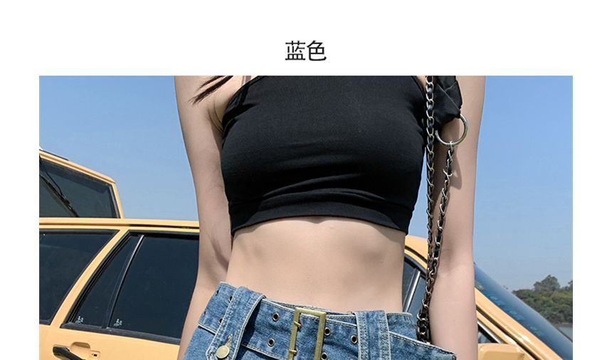 High Waist Washed Denim Skorts