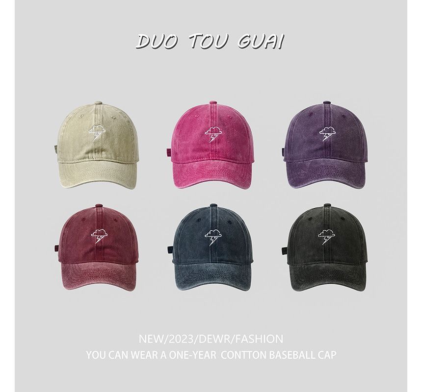 Cloud Lightning Cap Baseball Embroidered