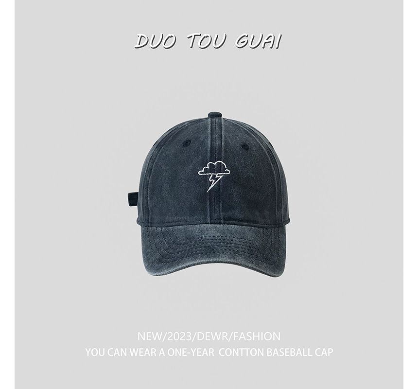 Cloud Lightning Cap Baseball Embroidered