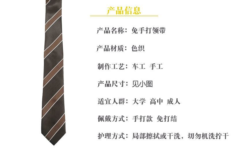 Striped Neck Tie / Pre Tied Neck Tie