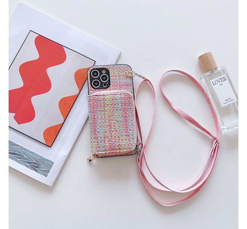 Case Phone Holder Fabric Card Plaid
