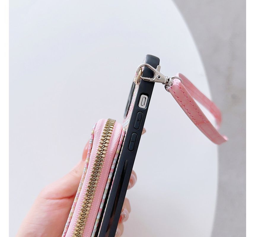 Case Phone Holder Fabric Card Plaid