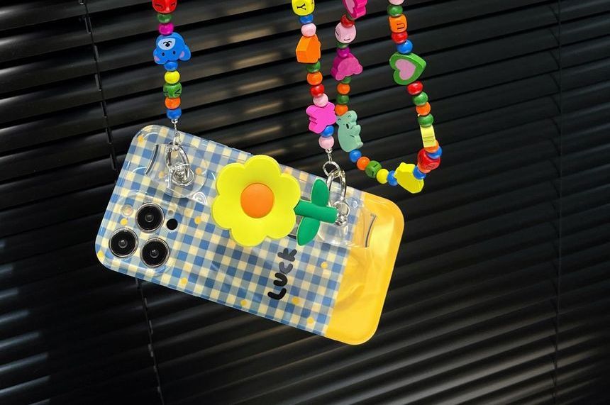 Flower Wristband Plaid Phone Case