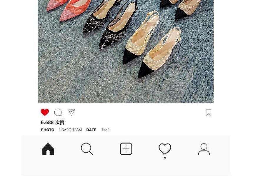 Pointed Slingback Sandals Heel Kitten