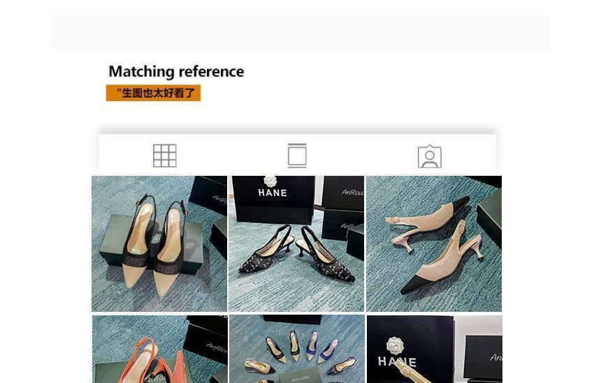 Pointed Slingback Sandals Heel Kitten