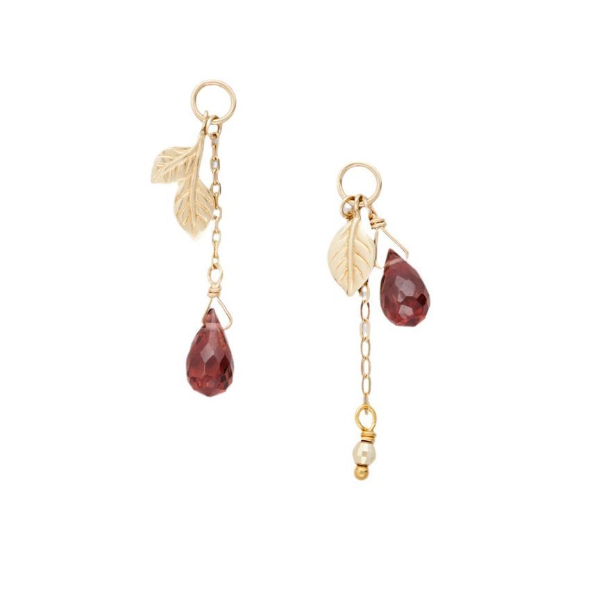 Leaf Agate designs) Earring Alloy Asymmetrical Drop (various