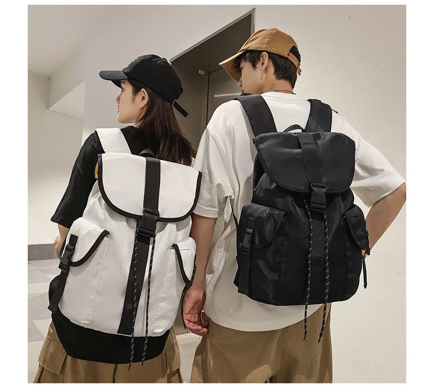 Flap Buckle Nylon Backpack