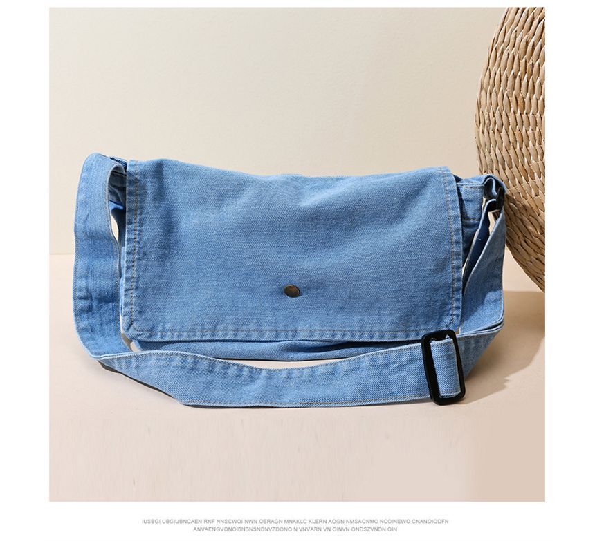 Flap Denim Crossbody Bag