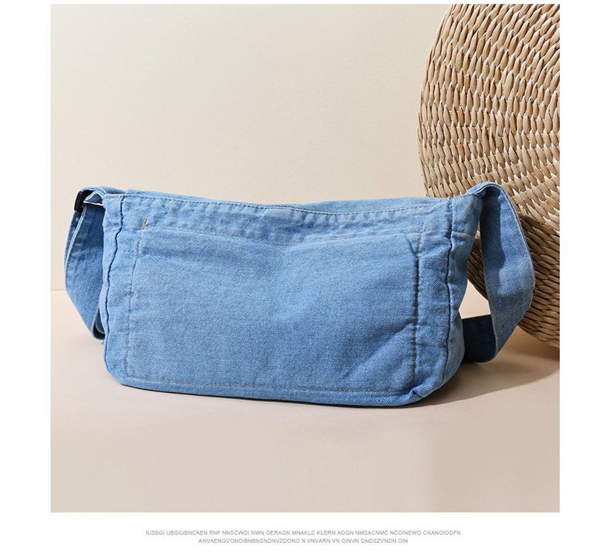 Flap Denim Crossbody Bag