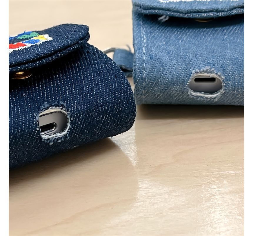 Floral Embroidered Denim AirPods / Pro Earphone Case Skin