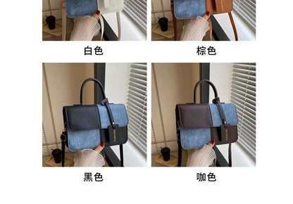 Two Tone Flap Crossbody Bag