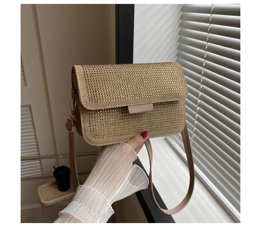 Rhinestone Flap Crossbody Bag