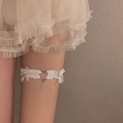 Heart Alloy Fabric Garter