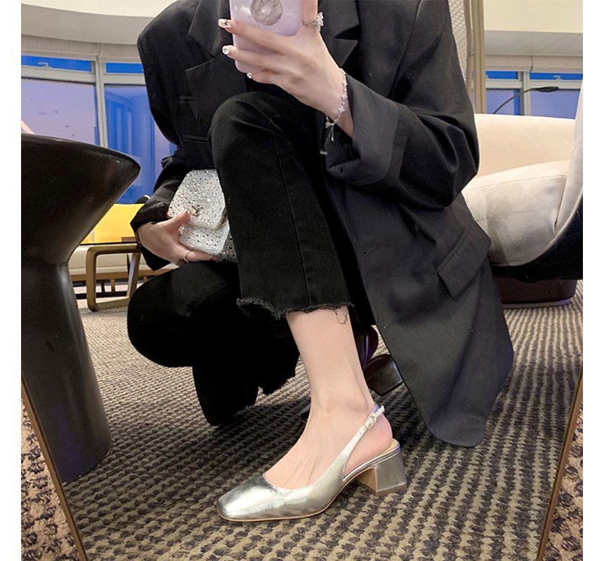 Block Heel Sandals Slingback