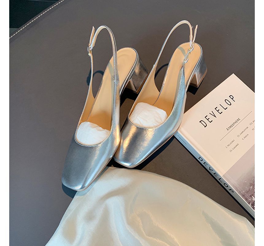Block Heel Sandals Slingback