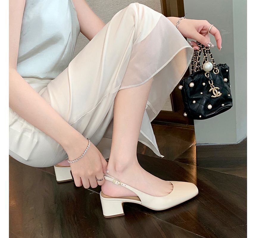 Slingback Heel Sandals Block