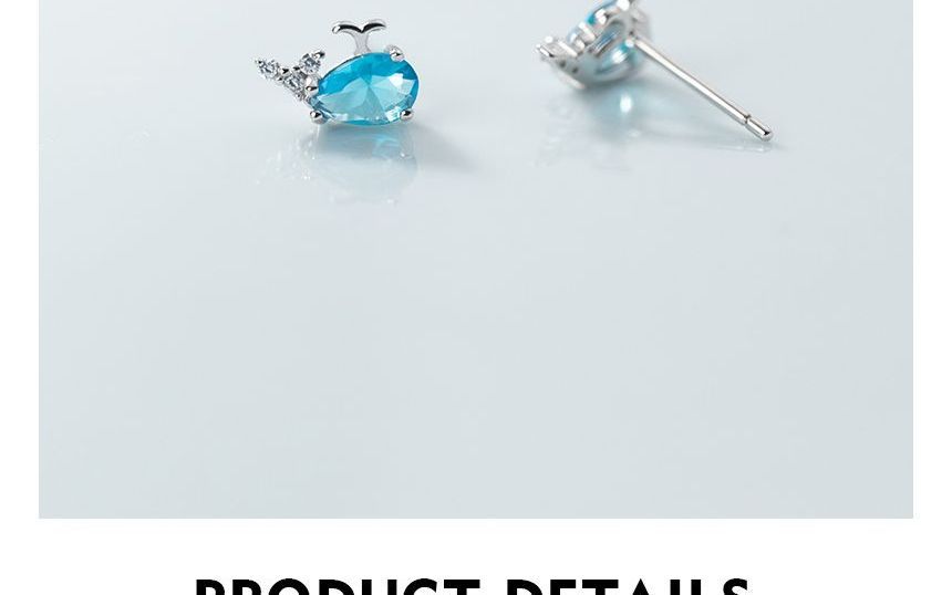 Whale Rhinestone Ear Stud