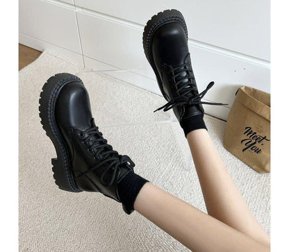 Platform Lace Up Short Boots