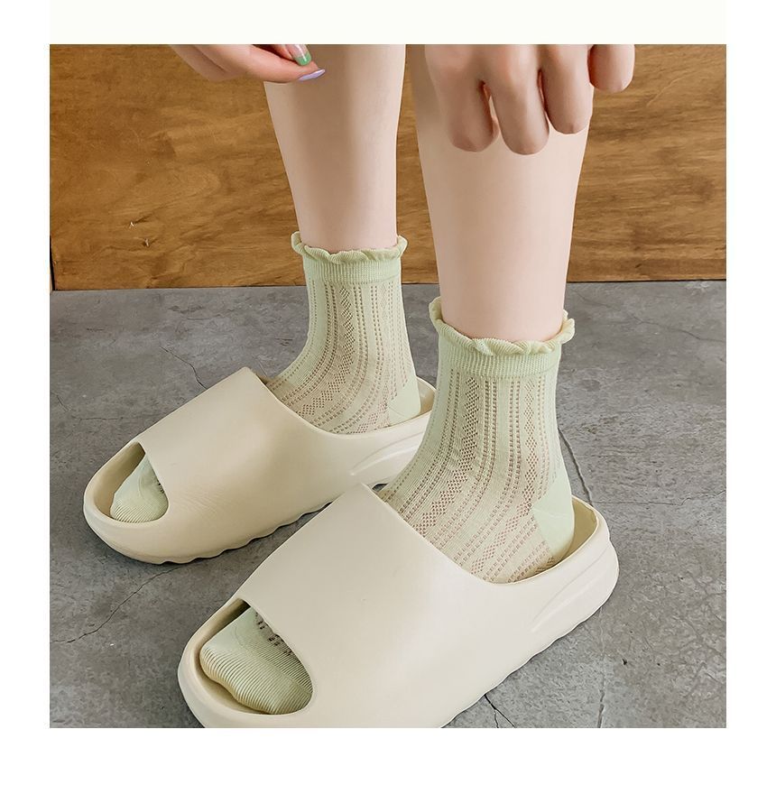 Plain Frill Short Socks Set